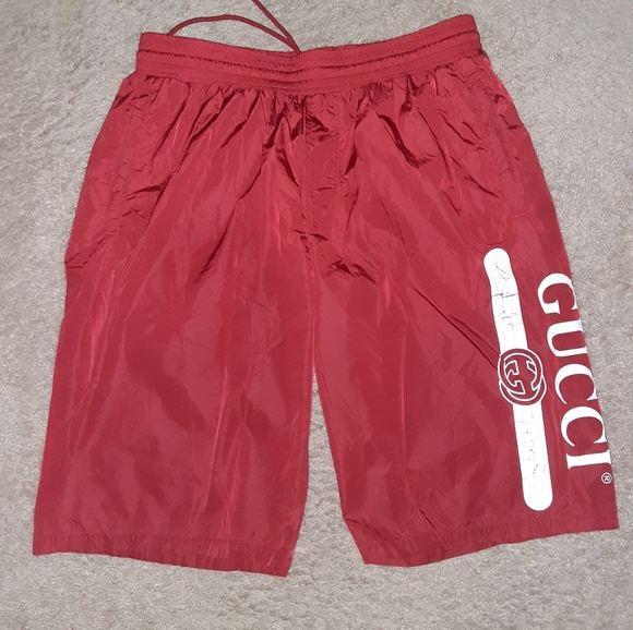 MEN'S GUCCI RED SWIM TRUNKS - Picture 8 of 8